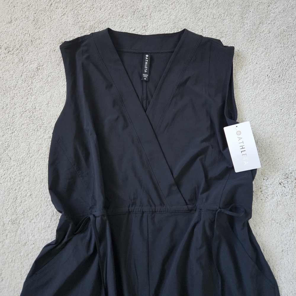 NWT Athleta | Marlow Romper Black Athletic Athleisure Outdoor, Womens 1X - Picture 4 of 7